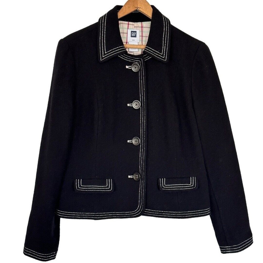 Gap Stylish  Wool Women’s Black￼ Jacket Size 6 Beautifully Textured Style￼